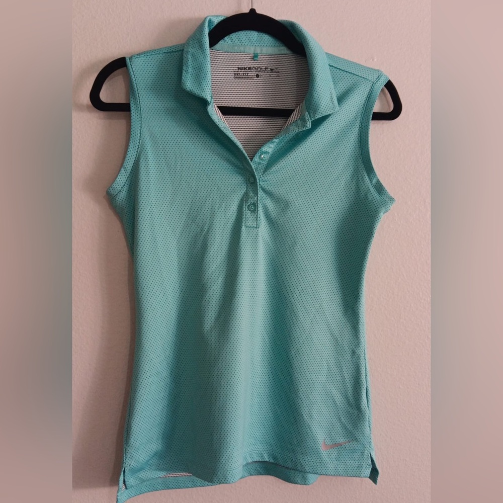Nike Green Sleeveless Polo Tank Top